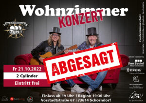 2Cylinder - Wohnzimmerkonzert -abgesagt
