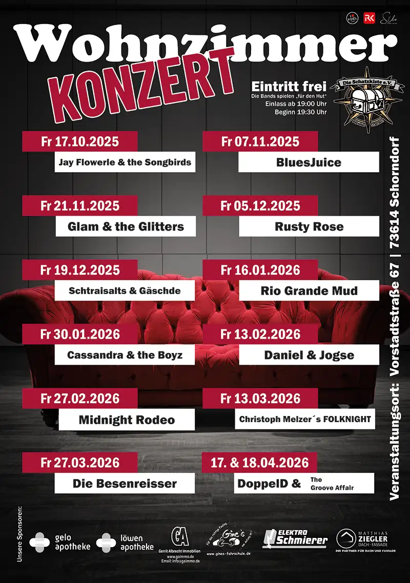 Übersicht aller Wohnzimmerkonzerte 2025/26
