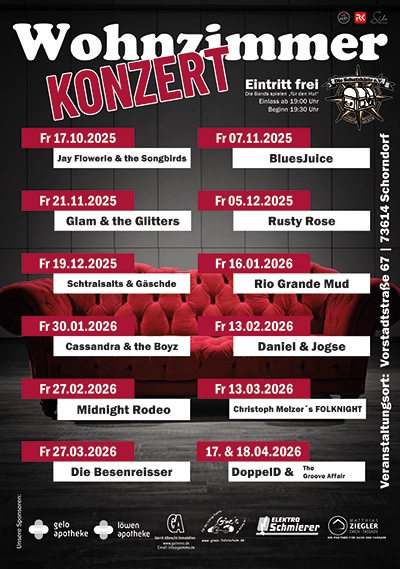 Wohnzimmerkonzerte Übersicht 2025/26 Herbst Winter